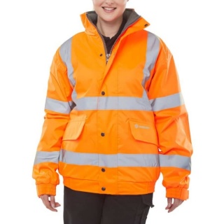 Beeswift High Visibility Fleece Lined Bomber Jacket RIS-3279-TOM Orange